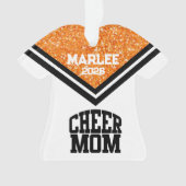 オレンパーソナライズされたジ&ブラック応援ママオーナメント オーナメント (正面)