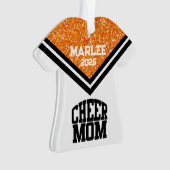 オレンパーソナライズされたジ&ブラック応援ママオーナメント オーナメント (正面)