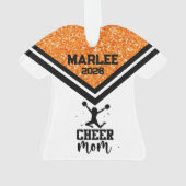 オレンパーソナライズされたジ&ブラック応援ママオーナメント オーナメント (裏面)