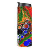 オレンパーソナライズされたジ、ブルー、グリーン、ブラック流体アート タンブラー (回転右)