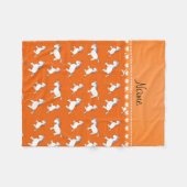 オレンパーソナライズされたジ・レインボー・ユニコーンと名付ける フリースブランケット (正面(横))