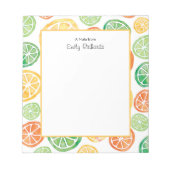 オレンパーソナライズされたズライムパターン（の模様が）あるメモ帳 ノートパッド (正面)