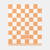 オレンパーソナライズされた市松模様にジシャーベットファミリーホーム フリースブランケット (正面)