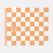 オレンパーソナライズされた市松模様にジシャーベットファミリーホーム フリースブランケット (正面(横))