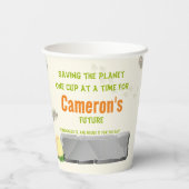 オレンパーソナライズされた環境にやさしジノ誕生日 紙コップ (裏面)