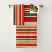 オレンビクトリアンジストライプバスルーム用タオル バスタオルセット (インサイチュ)