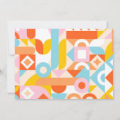 オレンファンキーモダンジ小さな人間のShindig赤ちゃんシャワー 招待状 (裏面)