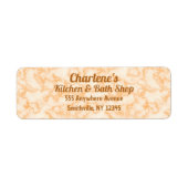 オレンフェイクジマーブル差出人住所ラベル ラベル (正面)