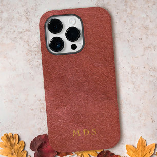オレンフェイクジレッドレザーオックスブラッド金ゴールドモノグラム Case-Mate iPhone 14 PRO MAXケース