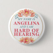 オレンフェミニンジバラフローラ名懸命 缶バッジ (正面)