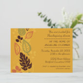 オレンフォーマルジ葉 – 感謝祭ディナー招待状 招待状 (スタンド正面)