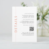 オレンミニマルジの結婚詳細QRコードの挿入 エンクロージャーカード (スタンド正面)