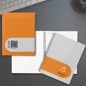 オレンミニマルジアクセントイニシャルグレーアポイントメント プランナー手帳