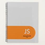 オレンミニマルジアクセントイニシャルグレーアポイントメント プランナー手帳 (正面)