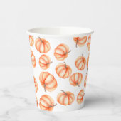 オレンミニマルジカボチャ水カラーハロウィーン秋 紙コップ (左)