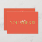 オレンミニマルジカラフルスクリプト応答カード 出欠カード (正面/裏面)