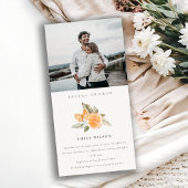 オレンミニマルジファーンフォトブライダルシャワー招待状 サンキューカード