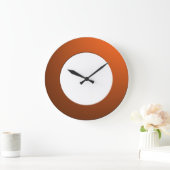 オレンミニマルジフレームの任意の色（数字なし） ラージ壁時計 (ホーム)