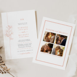 オレンミニマルジフローラ結婚式招待状写真 招待状