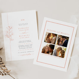 オレンミニマルジフローラ結婚式招待状写真 招待状