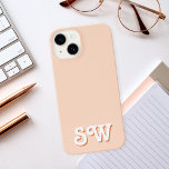 オレンミニマルジレトロイニシャルモノグラム iPhone 14ケース<br><div class="desc">オレンジミニマルレトロイニシャルモノグラムiPhoneケース</div>
