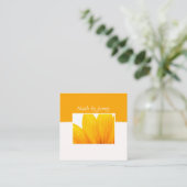 オレンモダンエレガントジホワイトフローラネイルアーティスト スクエア名刺 (スタンド正面)