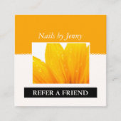 オレンモダンエレガントジホワイトフローラネイルアーティスト 紹介カード (正面)