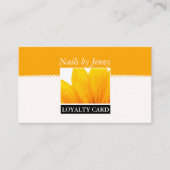 オレンモダンエレガントジホワイトフローラネイルサロン ロイヤリティカード (正面)