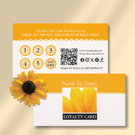 オレンモダンエレガントジホワイトフローラネイルサロン ロイヤリティカード