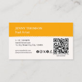 オレンモダンエレガントジホワイトフローラネイルサロン 名刺 (裏面)