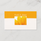 オレンモダンエレガントジホワイトフローラネイルサロン 名刺 (正面)