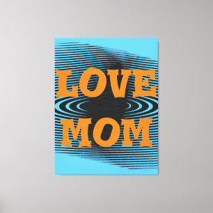 オレンモダンエレガントジ、ブラック、ブルーラブママデザイン キャンバスプリント