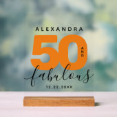 オレンモダンガーリージ50と素晴らしい誕生日 アクリルサイン (ニュートラル)