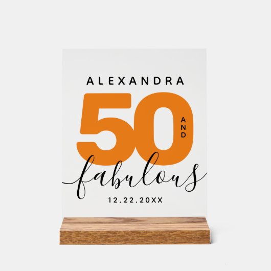 オレンモダンガーリージ50と素晴らしい誕生日 アクリルサイン (正面)