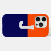 オレンモダンジお洒落・ブルー・モノグラム Case-Mate iPhoneケース (裏面 (横))