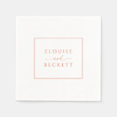 オレンモダンジのナプキンと白結婚色 スタンダードカクテルナプキン (正面)