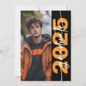 オレンモダンジはっきりしたタイポグラフィグラード発表 招待状 (正面)