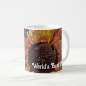 オレンモダンジひまわりアートマザーズデイ写真 コーヒーマグカップ (正面右)