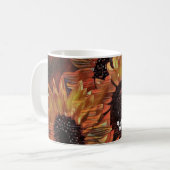 オレンモダンジひまわりアートマザーズデイ写真 コーヒーマグカップ (正面左)