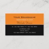 オレンモダンジアンドブラックシックシンプルプロフェッショナル 名刺 (裏面)