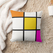 オレンモダンジイエローピンクジオメトリックモンドリアンスタイル クッション (ブランケット)