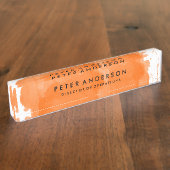 オレンモダンジウォーターカラー机用ネームプレート デスクネームプレート (側面)