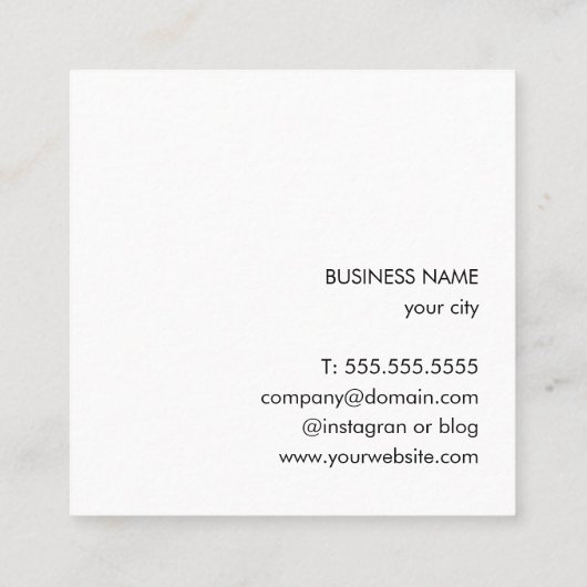 オレンモダンジエレガントバラコンサルタはっきりしたント スクエア名刺 (裏面)