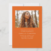オレンモダンジエレガント3枚の写真卒業 招待状 (裏面)