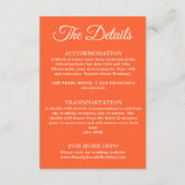 オレンモダンジカラフルファンキーレトロ結婚詳細 エンクロージャーカード (正面)