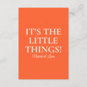 オレンモダンジカラフルファンキーレトロ結婚詳細 エンクロージャーカード (裏面)