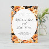 オレンモダンジガーデンフローラフレーム結婚ズ 招待状 (スタンド正面)