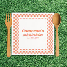 オレンモダンジキッズピクニックバースデーパーティー