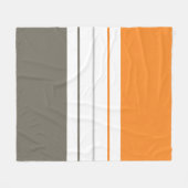 オレンモダンジグレイ秋のストライプ フリースブランケット (正面(横))