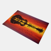 オレンモダンジサンセットギタリスト名水彩 ドアマット (アングル)